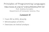 Principles*of*Programming*Languages*pages.di.unipi.it/corradini/Didattica/PLP-14/SLIDES/PLP-06.pdf · 6! From*Regular*Expression*to*DFA* Directly:*Annotang*the*Tree* • Traverse