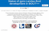 Status of gyro-Landau-fluid development in BOUT++ · 3Institute of Plasma Physics, Chinese Academy of Sciences, Hefei, China 4Dalian University of Technology, Dalian, China 5WCI Center