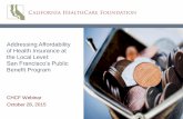 CHCF Webinar — Addressing Affordability of Health ... · *Full report, Addressing Affordability of Health Insurance in San Francisco, is ... Share of Privately Insured Adults in