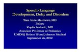 Speech/Language Development, Delay and Disorders€¦ · developmental language delay • Consider multiple sources (history, screening tools, and clinical judgment) in determining