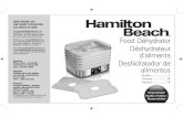 Hamilton Beach Food Dehydrators [32100] - Use & …...Title Hamilton Beach Food Dehydrators [32100] - Use & Care Author foxl Created Date 10/8/2018 8:25:38 AM