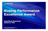 Boeing Performance Excellence Award...Performance Excellence Award Recipients Performance… a key discriminator during source selection activities Internal Advertisement listing the