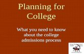 Planning for College...2017/12/19  · Simplify the College Planning Process College opportunities exist for everyone. These five steps can help simplify the planning process: 1. Understand