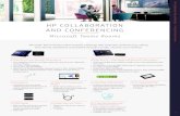 HP COLLABORATION AND CONFERENCING · Microsoft Teams certified built-in audio or external audio peripherals aid in clarity. Participants can be clearly seen and heard with video enablement.