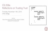 CS 208e Reﬂections on Trusting Trust - Stanford University · Reﬂections on Trusting Trust - Stage II “The C compiler is written in C. What I am about to describe is one of