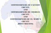 COMMISSIONERS OF CALVERT COUNTY AND COMMISSIONERS … · Status updates from MDOT revealed there is currently no funding proposed for future phases of the road widening currently
