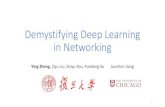 Demystifying Deep Learning in NetworkingWhy Deep Neural Nets in Networking? 2 Application Example gains Cloud job scheduling 32.4% less job slowdown Adaptive-bitrate streaming 12-25%