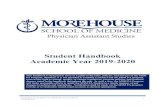 Student Handbook Academic Year 2019-2020...Student Handbook Academic Year 2019-2020 This handbook is designed to serve as a guide to the rules, policies, and services of the MSM PA