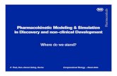 Pharmacokinetic Modeling & Simulation in Discovery and non ... · Pharmacokinetic M&Sin Discovery and non-clinical Development Pharmaceuticals Desktop Drug Discovery – Pharma companies
