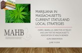 MARIJUANA IN MASSACHUSETTS: CURRENT STATUS AND LOCAL ... · •Registered Marijuana Dispensaries (RMDs) that sell adult-use marijuana must set aside 35% of their product or a six-month