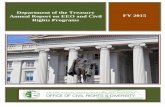 Department of the Treasury Annual Report on EEO and Civil ... · Office of Civil Rights and Diversity FY 2015 Annual Report 2 ANNUAL REPORT ON EEO AND CIVIL RIGHTS PROGRAMS TABLE