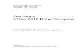Decisions of the 2012 Doha Congress - Universal …...Decisions of the 2012 Doha Congress other than those amending the Acts (resolutions, decisions, recommendations, formal opinions,