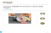Tesa® 56660 Premium Anti-Slip Tapes€¦ · Tesa 56660 Premium Anti-Slip Tapes Description Non-slip tread tape, heavy-duty aluminium oxide grit bonded to PVC film. A heavy-duty,