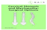 Cervical Stenosis and Myelopathy: Surgical Options€¦ · nerve root and spinal cord passes through. In cervical stenosis, the spinal cord becomes compressed by arthritic joint swelling
