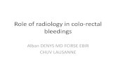 Role of radiology in colo-rectal bleedings · 2017-07-12 · Role of radiology in colo-rectal bleedings Alban DENYS MD FCIRSE EBIR CHUV LAUSANNE . ... Radiology 2003 Angio CT should