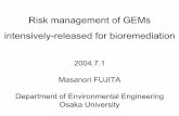 Risk management of GEMs intensively-released for ... · Biosafety or Biorisk on intentional release of microorganisms (Both natural occurring and GEMs) →affected by discussion on