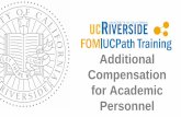 Additional Compensation Personnel · Learning Objectives. Identify the roles, tasks and terminology for academic additional compensation transactions. 1. Demonstrate the ability to
