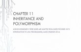 CHAPTER 11 INHERITANCE AND POLYMORPHISMjdenny/Courses/Prior/17-18-Fall/... · 2020-01-09 · INHERITANCE IN JAVA 1. public class A { 2. private int a; 3.} 4. public class B extends