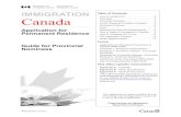 Immigration Canada IMMIGRATION Canada · IMMIGRATION Canada Cette trousse est également disponible en français Citizenship and ... Provincial Nominee Program Nova Scotia Office