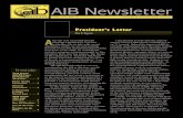 AIB Newsletter - vol. 11, no. 4 - 2005 Q4AIB Newsletter VOL. 11, NO. 4 F O U R T H Q U A R T E R 2 0 0 5 Inside Third Annual JIBS/AIB Paper Development Workshop . . . . . . . 2 Junior