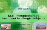 SLIT immunotherapy treatment in allergic subjects · Efficacy of sublingual immunotherapy in the treatment of allergic rhinitis in paediatric patients 3-18 years. Meta analysis of