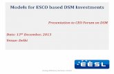 Models for ESCO based DSM Investmentsdsm-india.org/wp-content/uploads/2016/06/EESL.pdf · 2016-06-21 · Models for ESCO based DSM Investments Presentation to CEO Forum on DSM Date: