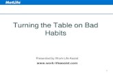 Turning the Table on Bad Habits - advantageengagement.com … · Turning the Table on Bad Habits. Objectives •Learn how to identify habits •How to recognize and bring awareness