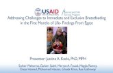 Addressing Challenges to Immediate and Exclusive ... · Addressing Challenges to Immediate and Exclusive Breastfeeding in the First Months of Life- Findings From Egypt Presenter: