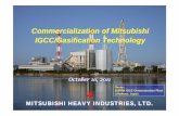 Commercialization of Mitsubishi IGCC/Gasification IGCC/Gasification Technology … · 2019-02-01 · Commercialization of Mitsubishi IGCC/Gasification Technology Commercialization