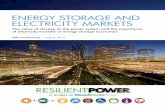 Engy StoragEr E and ElEctricity MarkEtS · and Electricity Markets: The value of storage to the power system and the importance of electricity markets in energy storage economics
