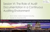 Audit Documentation for a Continuous Auditing …raw.rutgers.edu/docs/wcars/43wcars/EricChohen_PDF...Documentation in a Continuous Auditing Environment Eric E. Cohen, Cohen Computer