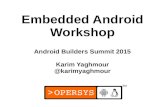 Embedded Android Workshop...Embedded Android Workshop Android Builders Summit 2015 Karim Yaghmour ... Rich development environment including a device emulator, tools for debugging,