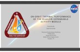 ON-ORBIT THERMAL PERFORMANCE OF THE BIGELOW EXPANDABLE ... · The Bigelow Expandable Activity Module (BEAM) project is co-sponsored by National Aeronautics and Space Administration