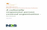 2.3 Creating a culturally responsive person centred …...centred practice across your organisation. 1.3 Outcomes: By the end of this workbook you will be able to: ´ Define person