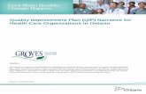 Quality Improvement Plan (QIP) Narrative for Health Care ... 2014-15 QIP...Quality Improvement Plan (QIP) Narrative for Health Care Organizations in Ontario. 3/28/2014 . This document
