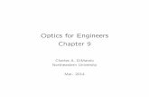 Optics for Engineers Chapter 9...Gaussian Beam Parameters Beam Radius, w w2 = 2b0 k b0 = ˇw2 ˇd2 4 e k x2+y2 = 1 2q = e x 2+y2 w2 Curvature (Prev. Pg.) ejk x2+y2 < 1 2q = e jkx 2+y2