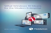 What Windows 10 Means for the Modern Enterprise betyder... · The Windows 10 Device Lifecycle Advanced Security and Data Loss Protection Security That Follows Data Anywhere Secure
