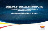 ASEAN PLAN OF ACTION ON SCIENCE, TECHNOLOGY AND INNOVATION (APASTI… · 2017-10-24 · ASEAN PLAN OF ACTION ON SCIENCE, TECHNOLOGY AND INNOVATION (APASTI) 2016-2025 Implementation
