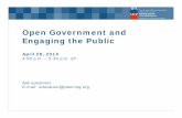 Open Government and Engaging the Publicmedia2.planning.org/apa14/presentations/S589.pdfLevels of Civic Engagement Consult >> Involve >> Collaborate Planners prepare recommendations