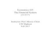 Economics 435 The Financial System - ssc.wisc.edumchinn/e435_lecture13_f17.pdf · •Another solution: ensure lenders are compensated even if borrowers default. –If a loan is insured
