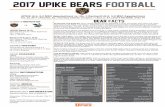 2017 UPIKE Bears Football - Amazon S3 · 2017-10-26 · NON-CONFERENCE2-2 HOME 2-1 AWAY 2-3 AUG. 24 at Campbellsville L, 14-28 ... Since UPIKE started playing Reinhardt in 2015, the