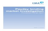Payday lending market investigation - gov.uk...Payday loan customers’ perceptions of other credit products .....5-10 Competitive interactions between payday lenders and other credit