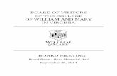 BOARD OF VISITORS OF THE COLLEGE OF WILLIAM AND MARY IN VIRGINIA · 2020-05-25 · 1 SCHEDULE Board of Visitors Committee Meetings The College of William and Mary September 24-26,