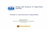 Design and Analysis of Algorithms 18CS42 Module 1 ...techjourney.in/docs/DAA/hn-daa-m1-slides.pdf · Course Outcome • At the end of the course, you will be able to; 1. Estimate