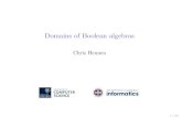 Domains of Boolean algebrashomepages.inf.ed.ac.uk/cheunen/slides/2015/cork.pdf · Piecewise Boolean algebra: deﬁnition Apiecewise Boolean algebrais a set B with: I a reﬂexive