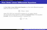 First Order Linear Di erential Equationsapilking/Math10560/Lectures/Lecture... · 2020-03-16 · First Order Linear Di erential EquationsExamplesSecond Order Linear Di erential EquationsInitial