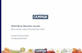 2014 Nine Months results - camparigroup.com · Nine Months ended 30 September 2014 Slide 5 > Overall sales performance (reported) of +0.8% vs. 9M 2013: • Organic change of +3.1%