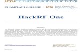 HackRF One - Champlain College One...I n t r o d u c t i o n This document will serve as a tutorial for the use of the HackRF One (HRF1) device, which is used to receive and transmit