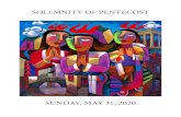 SOLEMNITY OF PENTECOST · INTRODUCTORY RITES Prelude Pentecostés Brother Tomás de Elduayen (1882-1953) quoting Veni, Sancte Spiritus | Sequence of Pentecost We Shall Over Come Afro-American