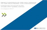 DRAFT CONTENTS OF THE 2017 UPDATE TO THE OECD MODEL … · DRAFT CONTENTS OF THE 2017 UPDATE TO THE OECD MODEL TAX CONVENTION These comments have been prepared by the . BEPS Monitoring